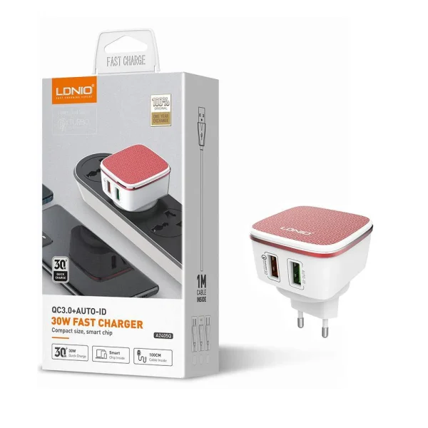 Adaptador de carga para el hogar con identificación automática A2405Q QC3.0